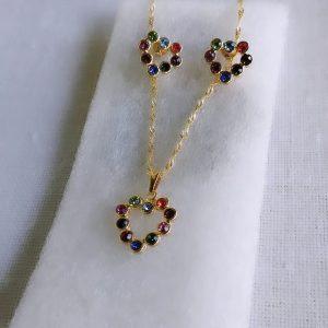 CONJUNTO EM SEMI JÓIA CORAÇÃO
