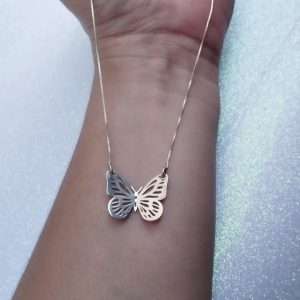 COLAR BORBOLETA EM JOIA NA PRATA